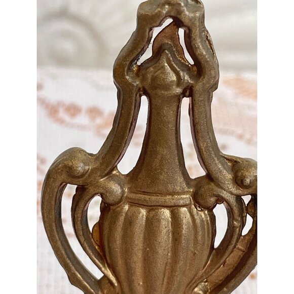 Vintage 1930s Cast metal Gold Lamp Finial Urn Shape 3 3/8" - Picture 8 of 10